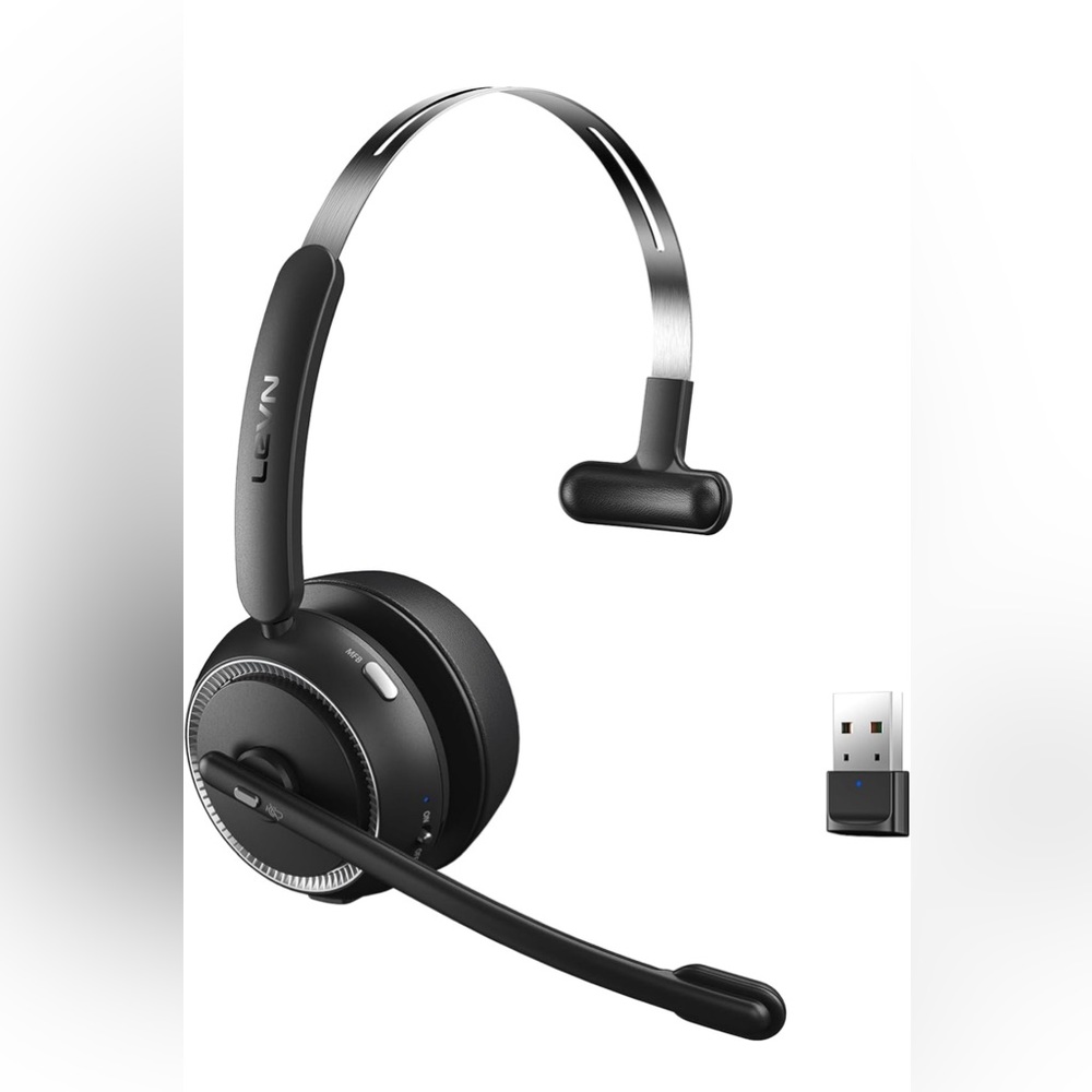 - LEVN Wireless Headset with Microphone for PC, Bluetooth Headset with Mic…